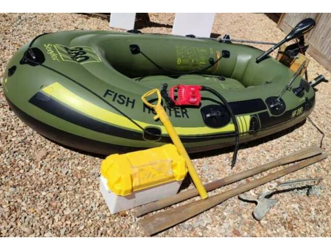 Small Inflatable Boat with Electric Outboard