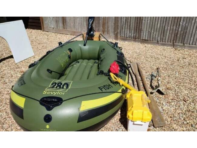 Small Inflatable Boat with Electric Outboard