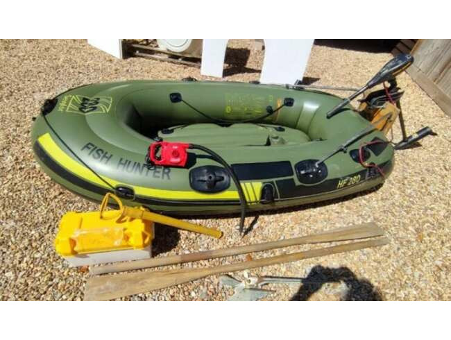 Small Inflatable Boat with Electric Outboard