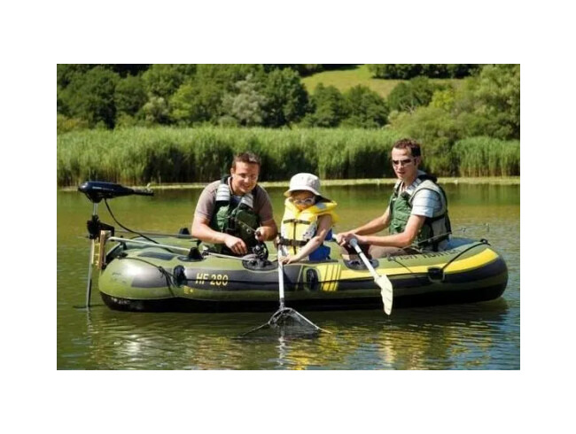 Small Inflatable Boat with Electric Outboard
