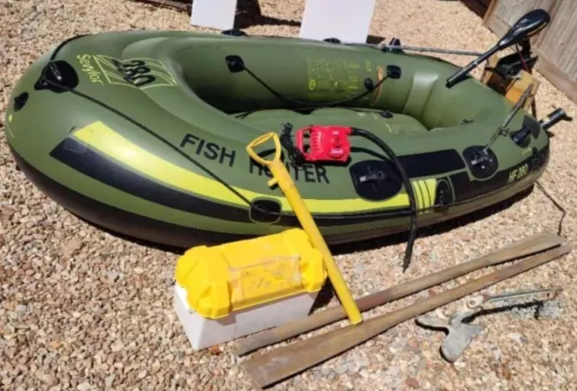 Small Inflatable Boat with Electric Outboard