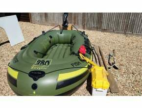 Small Inflatable Boat with Electric Outboard