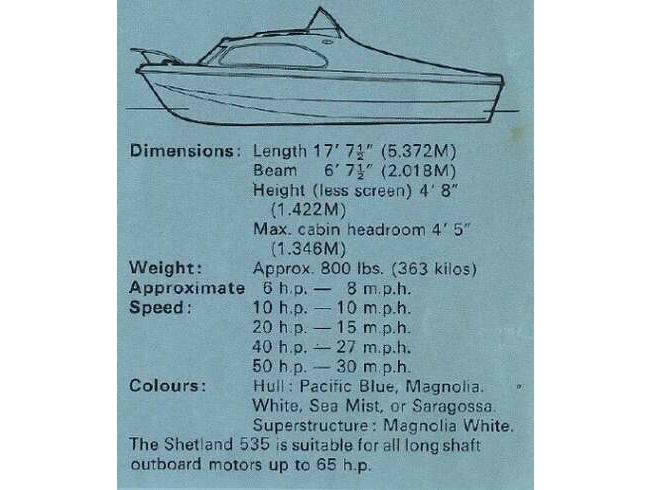 Shetland 535 Cabin Cruiser Boat with Tohatsu Outboard and Snipe Trailer