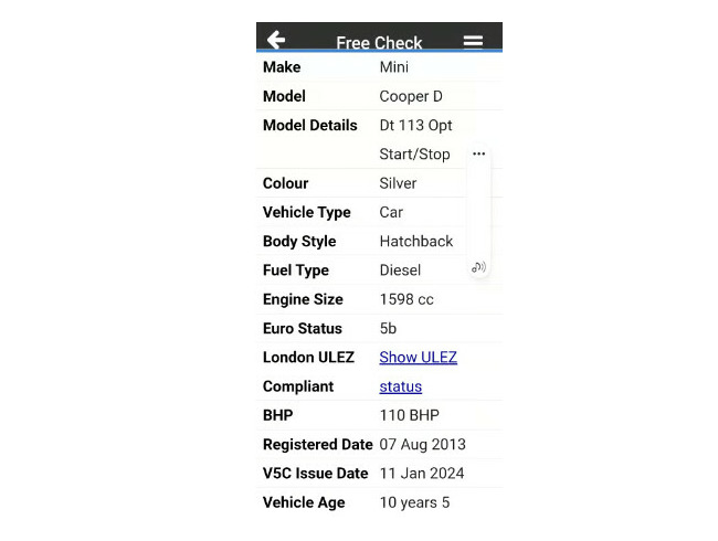 2013 Mini Cooper D 1.6cc Start and Stop £2500 no offers.