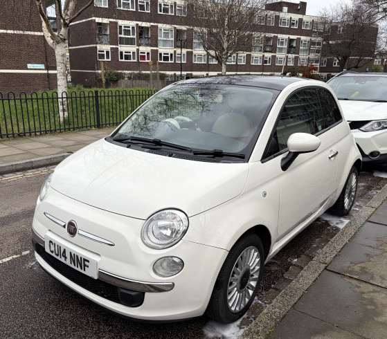 2014 Fiat 500 1.2 Lounge 3dr [Start Stop] - Manual - Petrol - White. 